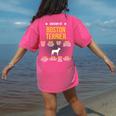 Anatomy Of Boston Terrier Dog Lover Women's Comfort Colors T-Shirt Back Print Crunchberry