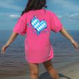 Bavarian Flag As Heart Blue Diamond Bavaria Women's Comfort Colors T-Shirt Back Print Crunchberry