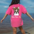 Birthday And Mother's Day -Boston Terrier Mom Women's Comfort Colors T-Shirt Back Print Crunchberry