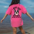 Bostie Mama Dog Dad Boston Terrier For Men Women Women's Comfort Colors T-Shirt Back Print Crunchberry