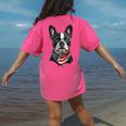 Boston Terrier American Flag Women's Comfort Colors T-Shirt Back Print Crunchberry
