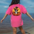 Boston Terrier Bostie Dog Breed Pet Halloween Pumpkins Women's Comfort Colors T-Shirt Back Print Crunchberry