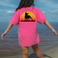 Boston Terrier Bostie Sunset Retro Dog Pet Mom Dad Women's Comfort Colors T-Shirt Back Print Crunchberry
