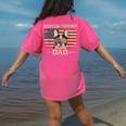 Boston Terrier Dad Dog Lovers American Flag 4th Of July For Women Men Women's Comfort Colors T-Shirt Back Print Crunchberry