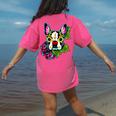 Boston Terrier In Day Of The Dead Sugar Skull Dog Women's Comfort Colors T-Shirt Back Print Crunchberry