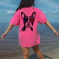 Boston Terrier Dog 4th July America USA Flag Men Women Kids Women's Comfort Colors T-Shirt Back Print Crunchberry