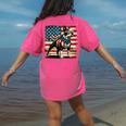 Boston Terrier Dog 4th Of July USA American Flag Patriotic Women's Comfort Colors T-Shirt Back Print Crunchberry