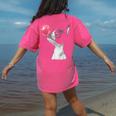 Boston Terrier Dog Blowing Chewing Bubble Gum Pink Women's Comfort Colors T-Shirt Back Print Crunchberry