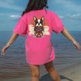 Boston Terrier Dog Japanese Style Samurai Dogs Women's Comfort Colors T-Shirt Back Print Crunchberry