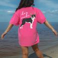 Boston Terrier Dog Mom Woman Women Women's Comfort Colors T-Shirt Back Print Crunchberry