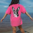 Boston Terrier Dog Motif Pet Illustration Boston Terrier For Men Women Kids Women's Comfort Colors T-Shirt Back Print Crunchberry