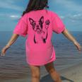 Boston Terrier Dog Raising Paw Idea Men Women Women's Comfort Colors T-Shirt Back Print Crunchberry