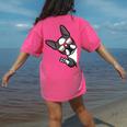 Boston Terrier Dog From Side Boston Bull Women's Comfort Colors T-Shirt Back Print Crunchberry