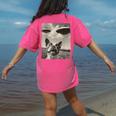 Boston Terrier Dog UFO Alien Extraterrestrial Selfie Women's Comfort Colors T-Shirt Back Print Crunchberry