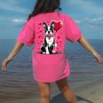 Boston Terrier Dog Valentine's Day Dog Owner Valentine Women's Comfort Colors T-Shirt Back Print Crunchberry