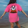 Boston Terrier Ghost Boo Halloween Kids Women's Comfort Colors T-Shirt Back Print Crunchberry