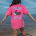Boston Terrier This Girl Runs On Jesus And Boston Terriers Women's Comfort Colors T-Shirt Back Print Crunchberry