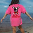 Boston Terrier Grandma Dog Lovers Puppy Bostie Owner Women's Comfort Colors T-Shirt Back Print Crunchberry