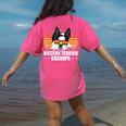 Boston Terrier Grandpa Dog Owner Boston Terrier Women's Comfort Colors T-Shirt Back Print Crunchberry