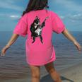 Boston Terrier Guitar Women's Comfort Colors T-Shirt Back Print Crunchberry
