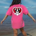 Boston Terrier Heart Cute Puppy Lover Or Dog Owner Women's Comfort Colors T-Shirt Back Print Crunchberry