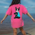Boston Terrier I Love Mom Apparel Women's Comfort Colors T-Shirt Back Print Crunchberry