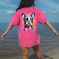 Boston Terrier Lover Pop Art Color Boston Terrier Dog For Men Women Girls Kids Women's Comfort Colors T-Shirt Back Print Crunchberry
