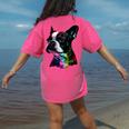 Boston Terrier Lovers Colorful Pop Art Boston Terrier Women's Comfort Colors T-Shirt Back Print Crunchberry