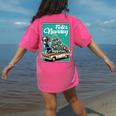 Boston Terrier Merry Christmas Tree Truck Dog X-Mas Women's Comfort Colors T-Shirt Back Print Crunchberry