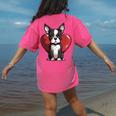 Boston Terrier Mom Dad Bostie Dog Lover Valentines Day Women's Comfort Colors T-Shirt Back Print Crunchberry