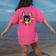 Boston Terrier Mom Floral Bostie Dog Lover Flowers Cute Women's Comfort Colors T-Shirt Back Print Crunchberry