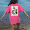 The Boston Terrier Mom Skeleton Spooky Season Halloween Women's Comfort Colors T-Shirt Back Print Crunchberry