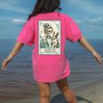 Boston Terrier Mom Skeleton Tarot Card Witch Vibes Dog Mom Women's Comfort Colors T-Shirt Back Print Crunchberry