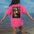 Boston Terrier Mona Lisa Painting Art Dog Mom Dad For Men Women Kids Women's Comfort Colors T-Shirt Back Print Crunchberry