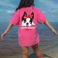Boston Terrier Mum Dog Woman Idea Women's Comfort Colors T-Shirt Back Print Crunchberry