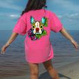 Boston Terrier In Red Day Of The Dead Sugar Skull Dog Women's Comfort Colors T-Shirt Back Print Crunchberry