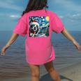 Boston Terrier Santa Starry Night Van Gogh Christmas Dog Men Women Kids Women's Comfort Colors T-Shirt Back Print Crunchberry