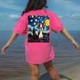 Boston Terrier Starry Night Van Gogh Art Women's Comfort Colors T-Shirt Back Print Crunchberry