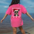 Boston Terrier Ugly Christmas Sweater Xmas For Adults Kids Women's Comfort Colors T-Shirt Back Print Crunchberry