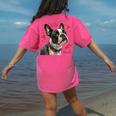 Boston Terrier Is My Valentine Cute Pet Dog Owner Valentine Women's Comfort Colors T-Shirt Back Print Crunchberry