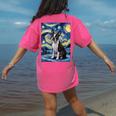 Boston Terrier Van Gogh Starry Night Women's Comfort Colors T-Shirt Back Print Crunchberry