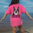 Boston Terrier Will Find And Lick You Bostie Mom Women's Comfort Colors T-Shirt Back Print Crunchberry