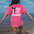 Coolest Boston Terrier Grandma Dog Women's Comfort Colors T-Shirt Back Print Crunchberry