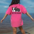 Cute Boston Terrier Boston Mama Women's Comfort Colors T-Shirt Back Print Crunchberry