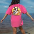 Cute Boston Terrier Spring Flower Garden Colorful Puppy Dog Women's Comfort Colors T-Shirt Back Print Crunchberry