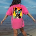 Dog Boston Terrier Hawaiian Women's Comfort Colors T-Shirt Back Print Crunchberry