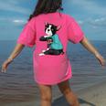 Father's Day Gift Dog Dad Boston Terrier i Love Dad Tattoo Women's Comfort Colors T-Shirt Back Print Crunchberry