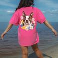 Floral Boston Terrier Women's Comfort Colors T-Shirt Back Print Crunchberry