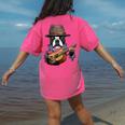 Guitar Shirt Boston Terrier Dog Playing Acoustic Guitar Women's Comfort Colors T-Shirt Back Print Crunchberry
