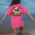 Halloween Boston Terrier Dog Breed With Jack O' Lantern Art Women's Comfort Colors T-Shirt Back Print Crunchberry